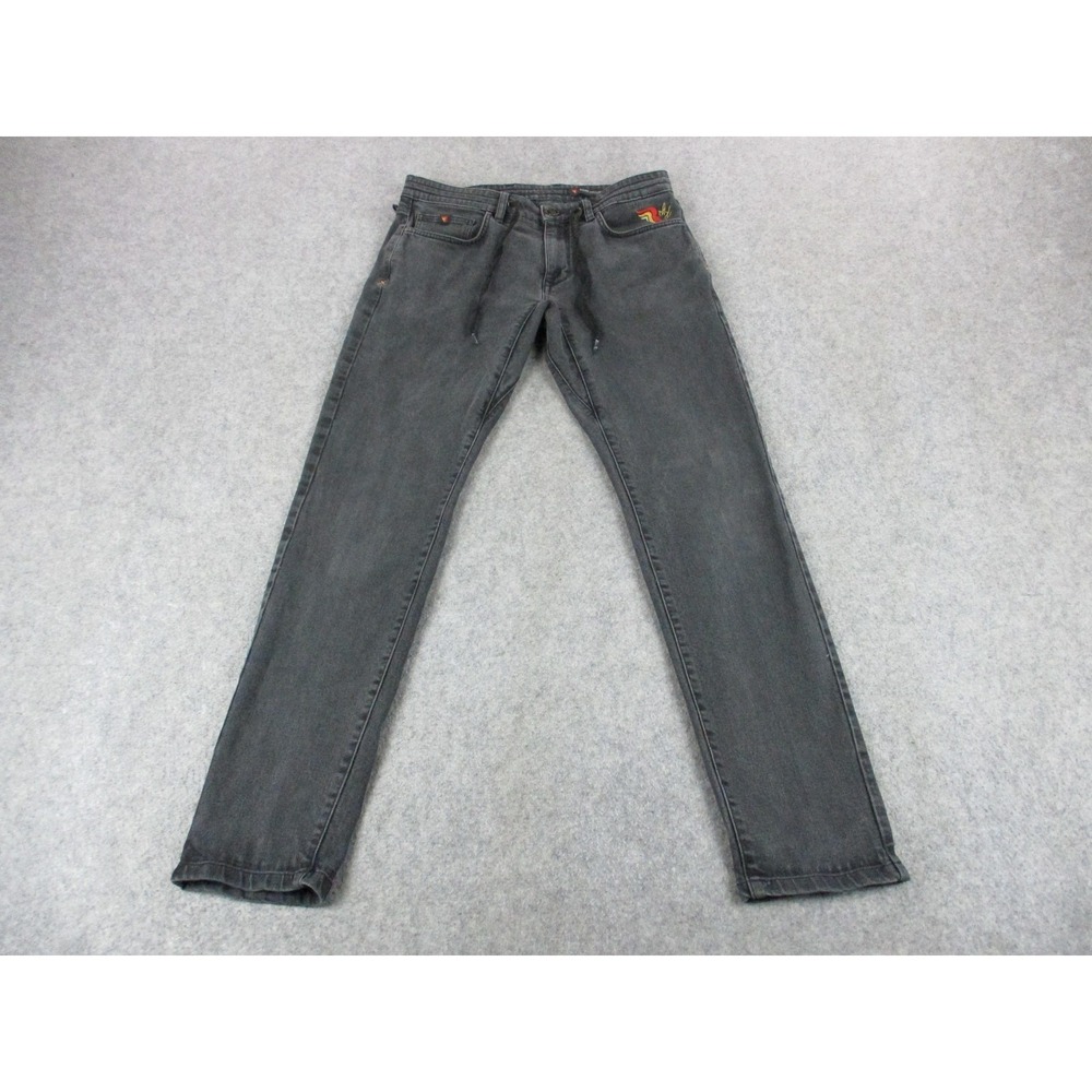 Riding Culture Jeans Mens 34x34 Black Rokker Straight Slim Denim Drawstring